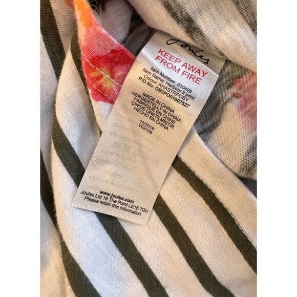 Joules Womens Striped Floral Long Sleeve Top US 4 Cotton EUC - Picture 10 of 10